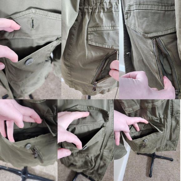 Joie NWT Olive Green Jenita Utility Jacket Size L NWT - Picture 3 of 16